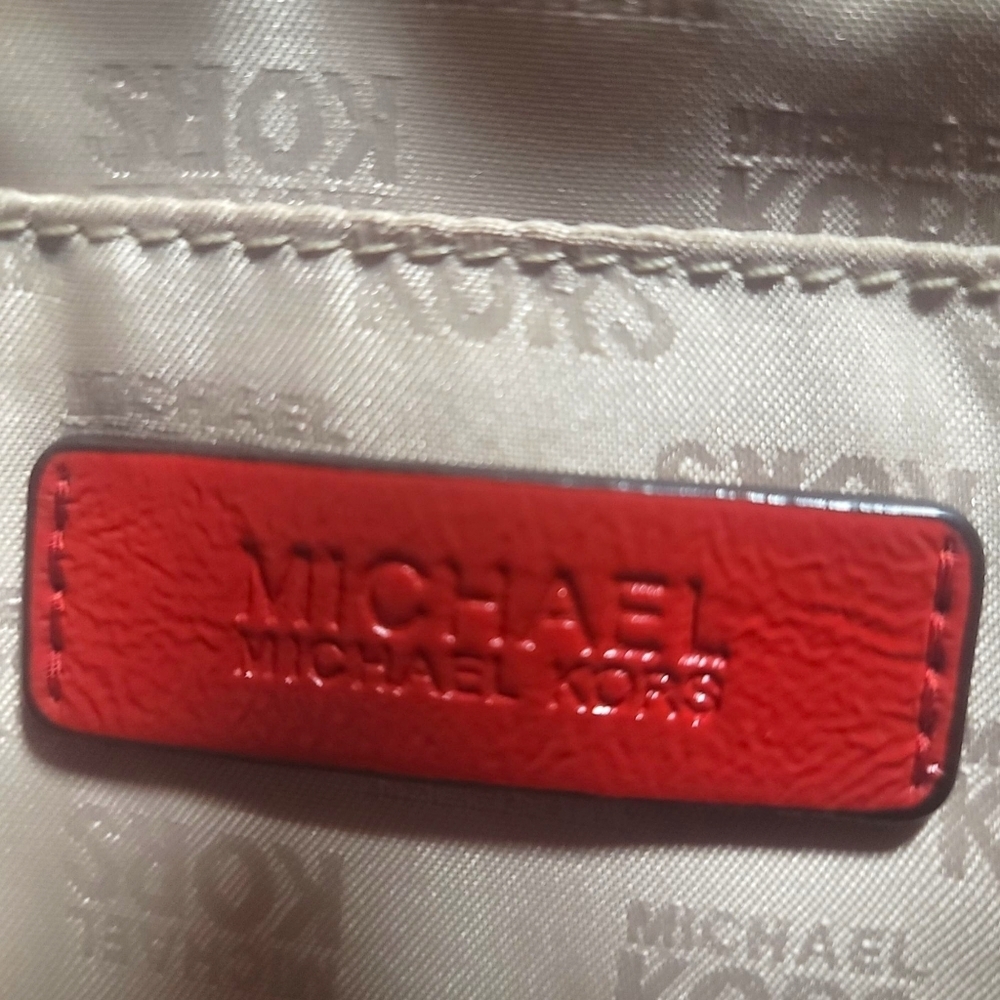 Michael Kors Canvas Red And White Striped Tote Bag, Pre-owned - Picture 8 of 11